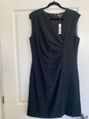 The Limited Black Sleeveless Ruched Midi Dress